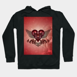 Awesome haert with skulls and birds Hoodie